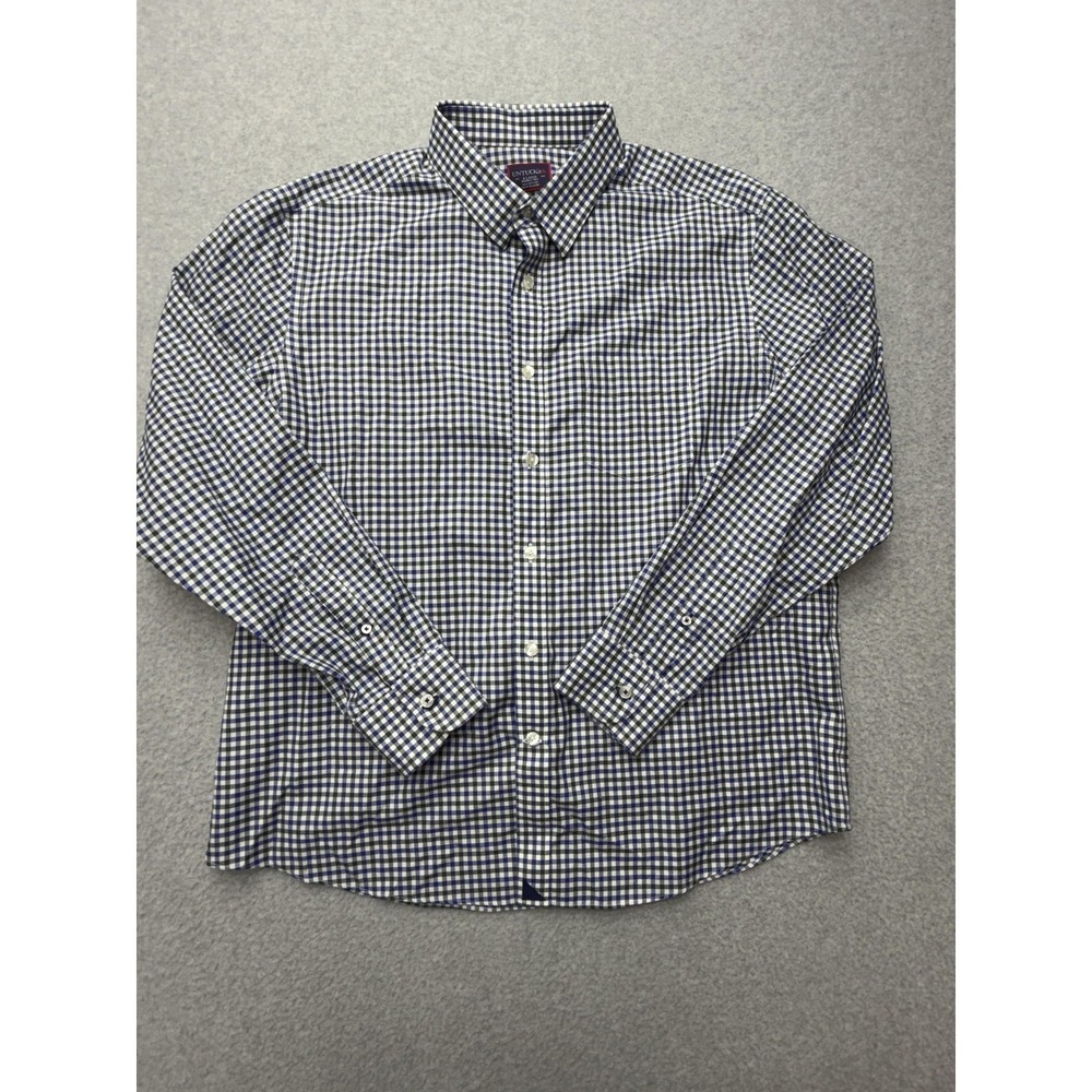 UNTUCKit Shirt Mens XL Blue Check Long Sleeve Button Down Wrinkle Free Casual